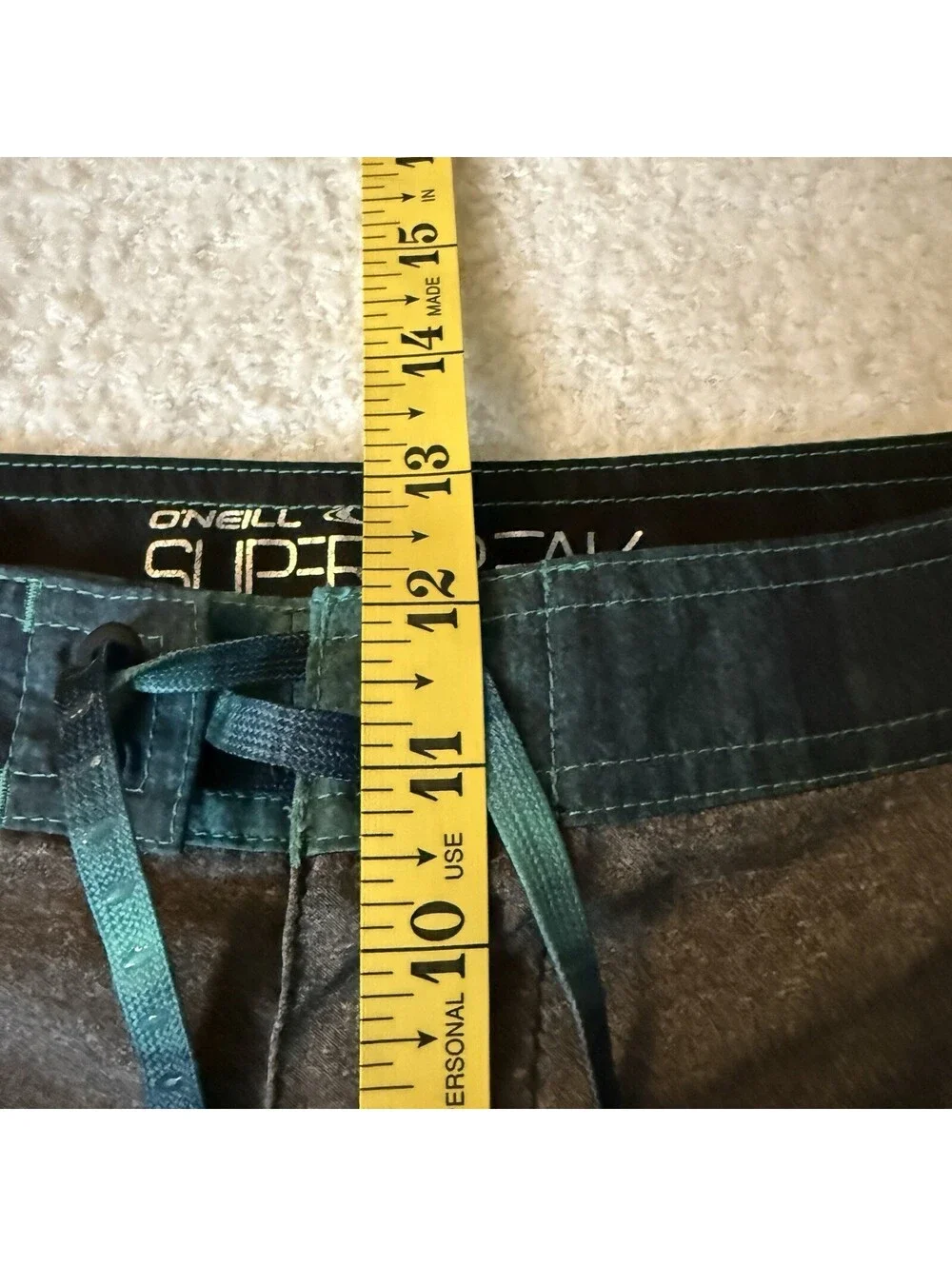 O’Neill Superfreak Boardshorts Men’s 36 Gray Teal Hyperfreak Stretch Swim Shorts